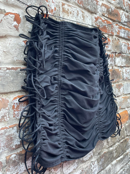 Cotton Faille Ruched Skirt & Halter Top