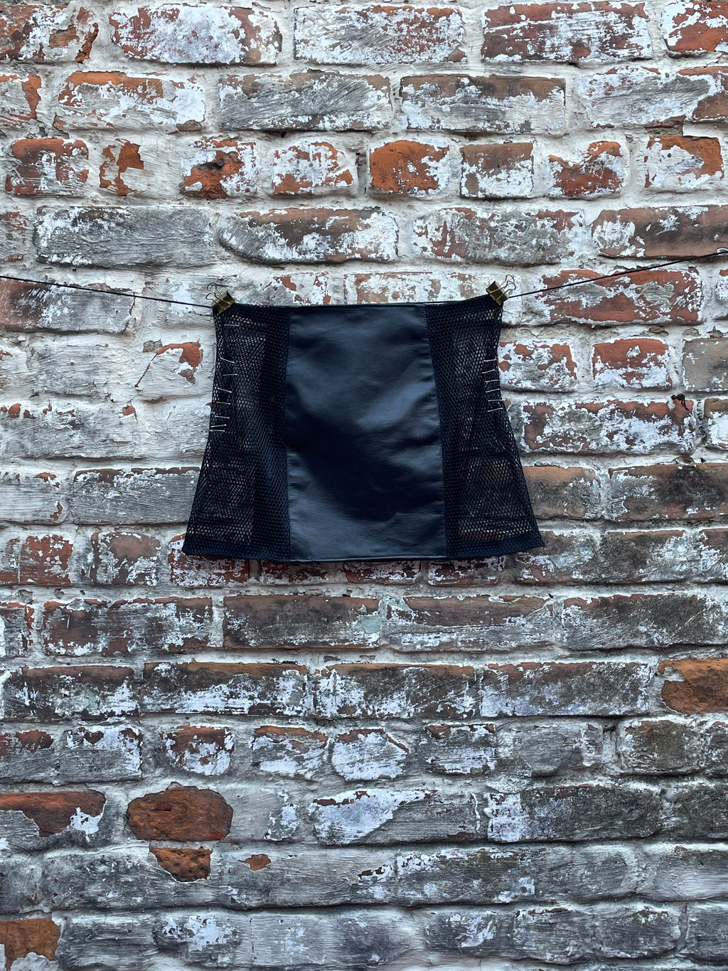 Leather & Mesh Skirt