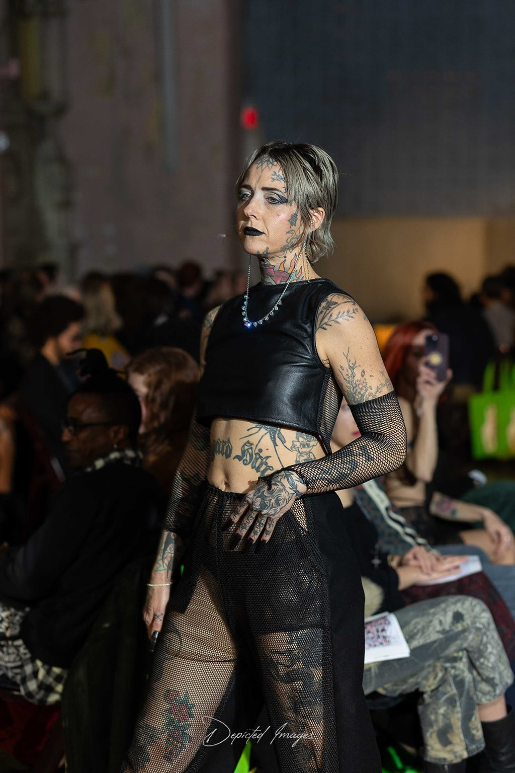 Leather + Mesh Crop Top