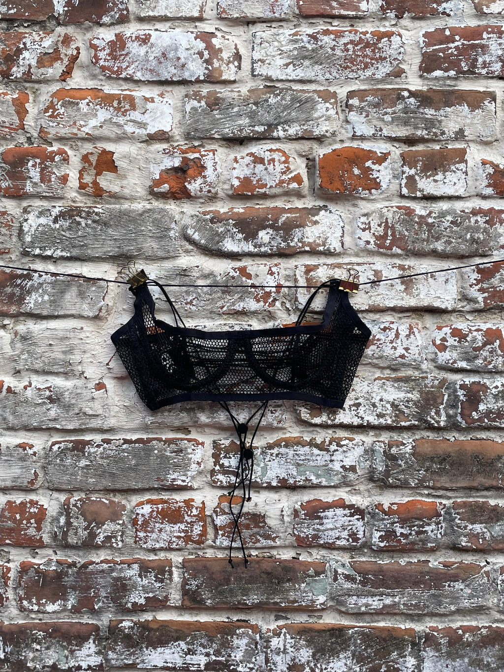 Mesh Quarter Cup Bra w/ Ties