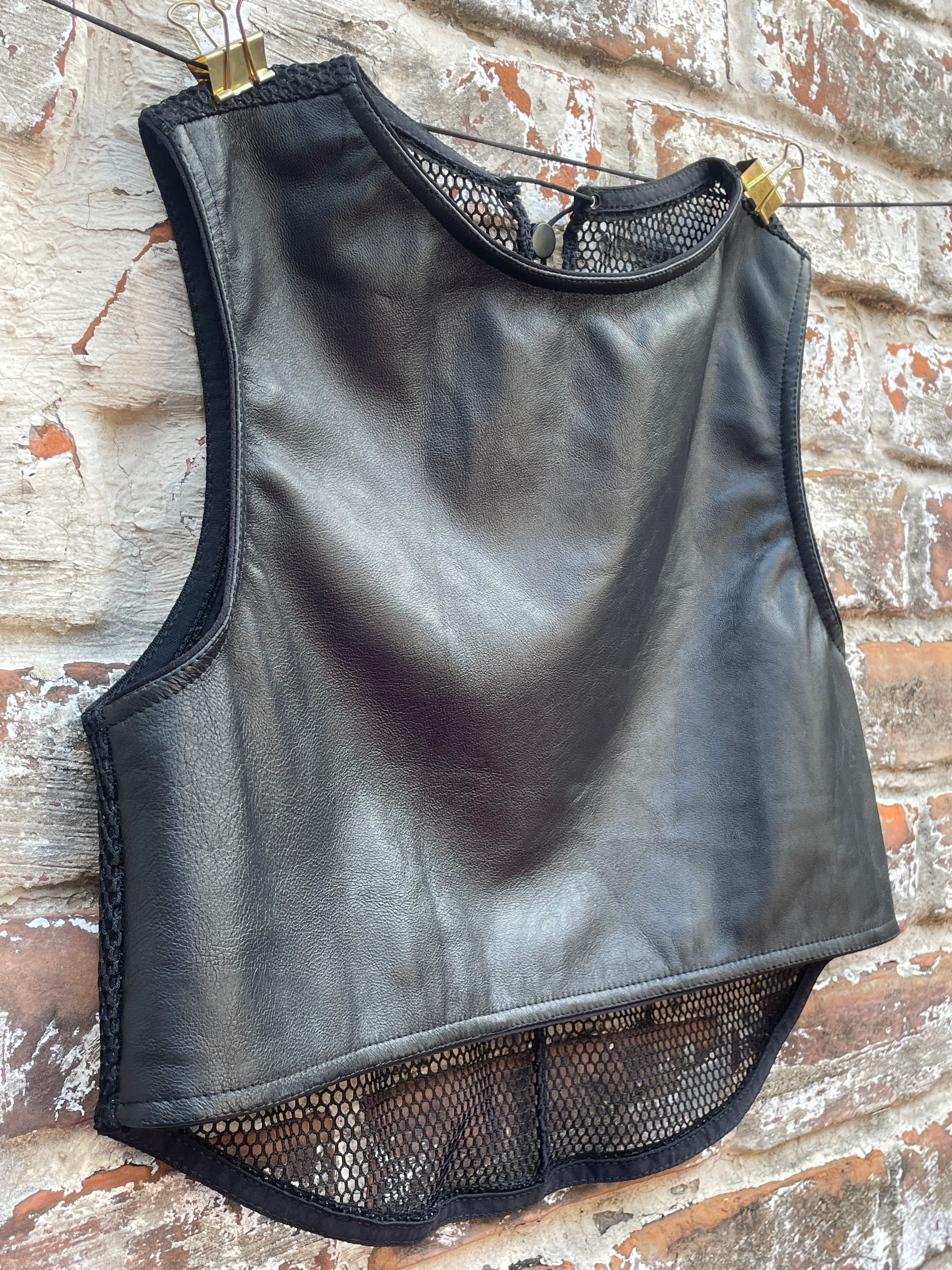 Leather + Mesh Crop Top