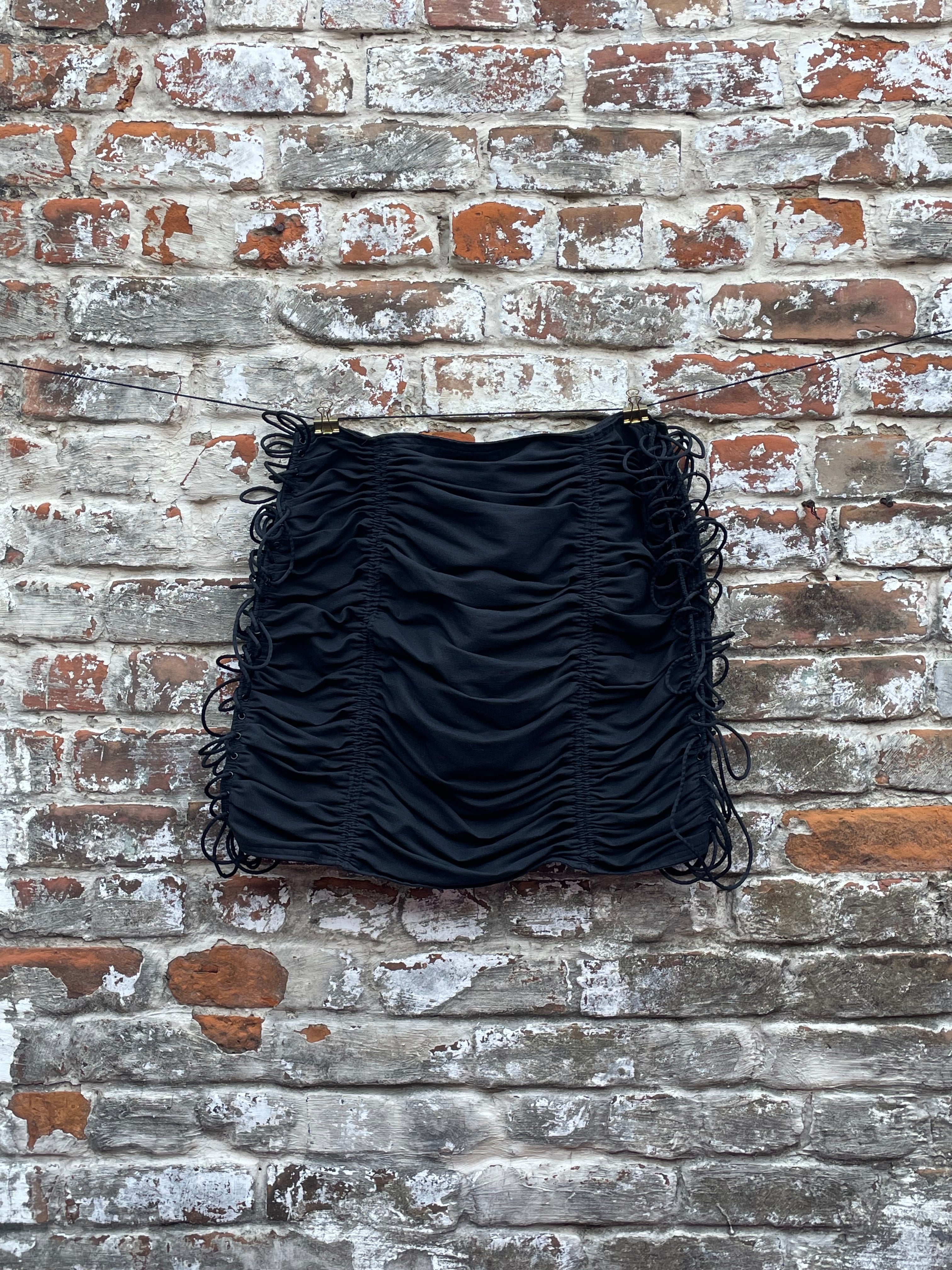 Cotton Faille Ruched Skirt & Halter Top