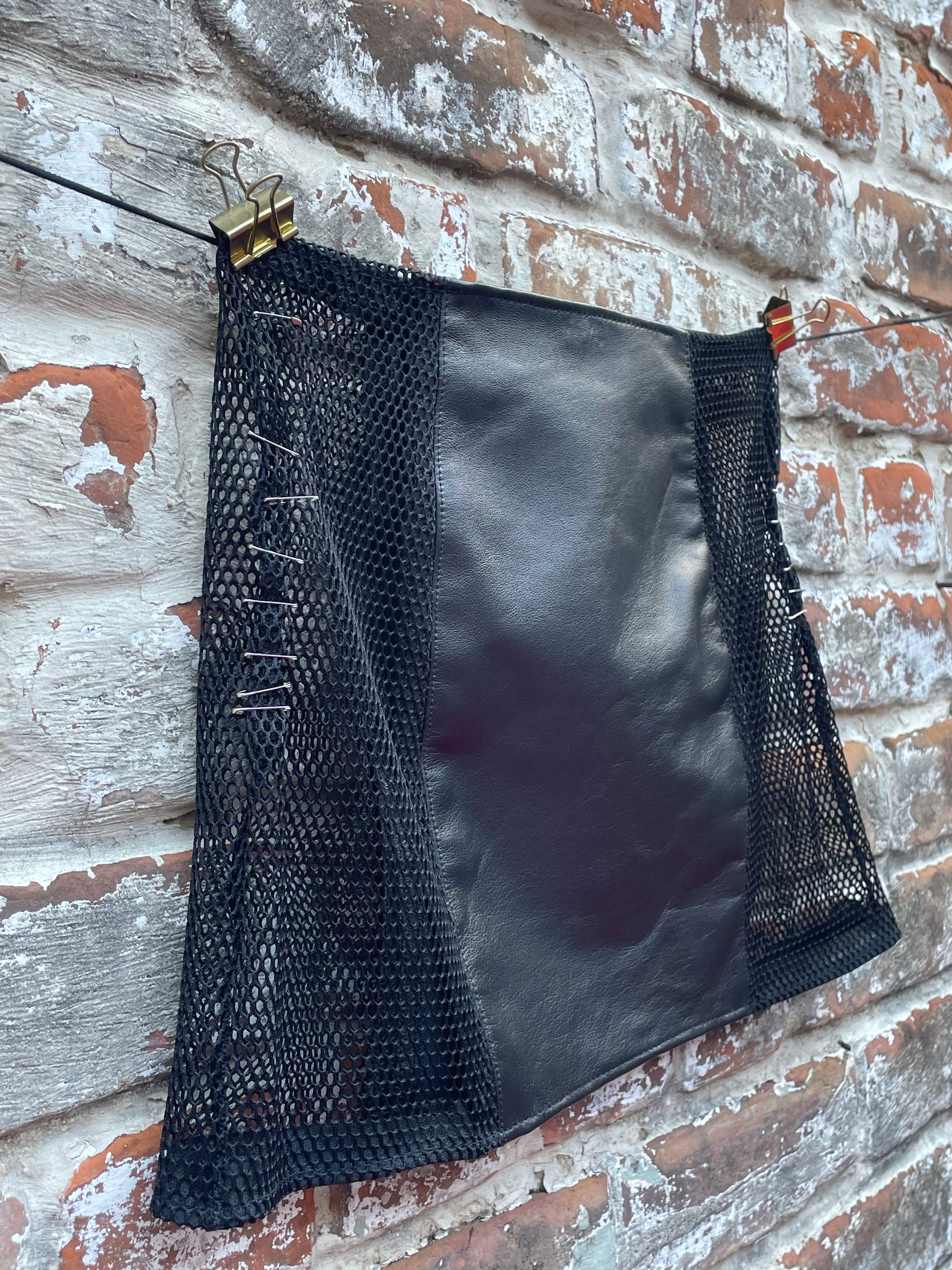 Leather & Mesh Skirt